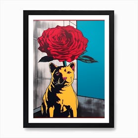 Rose With A Dog 4 Pop Art  Art Print