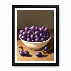 Bowl of Grapes Art Print