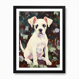 A Boston Terrier Dog Painting, Impressionist 2 Art Print