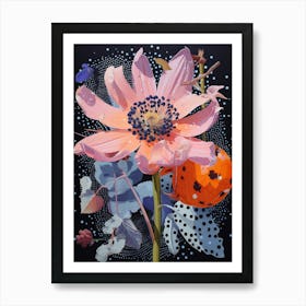 Surreal Florals Lilac 3 Flower Painting Art Print