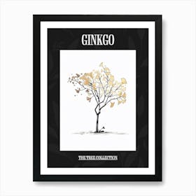 Ginkgo Tree Pixel Illustration 4 Poster Art Print