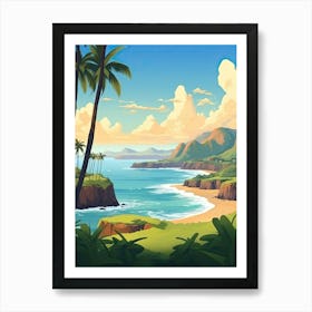 Kauai Hawaii, Usa, Flat Illustration 3 Art Print