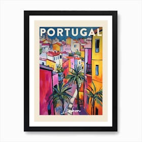 Lisbon Portugal 7 Fauvist Painting  Travel Poster Art Print