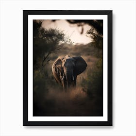 Elephant In The Bush Art Print