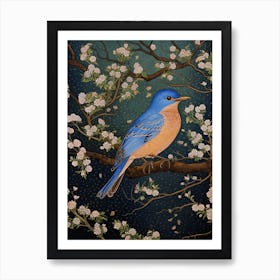 Ohara Koson Inspired Bird Painting Eastern Bluebird 4 Art Print