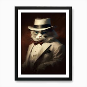 Gangster Cat Ragdoll Art Print