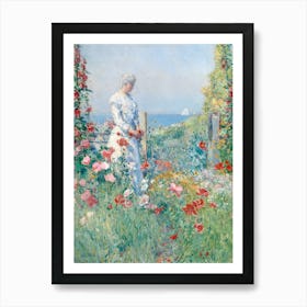 Woman In A Garden 2 Art Print