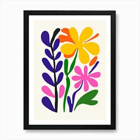 Flowers On A White Background 6 Art Print