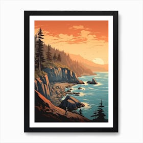 West Coast Trail Canada 1 Vintage Travel Illustration Art Print