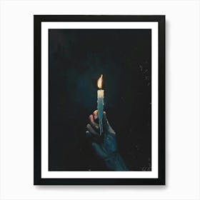 Hand Holding A Candle Art Print