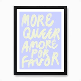 Cheerful LGBTQIA+ Handlettering »More Queer Amore« Art Print