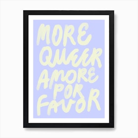 Cheerful LGBTQIA+ Handlettering »More Queer Amore« Art Print