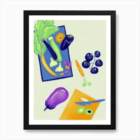 Vegetables And Fruits illustration Art Print