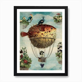 Air Balloon Fish Póster