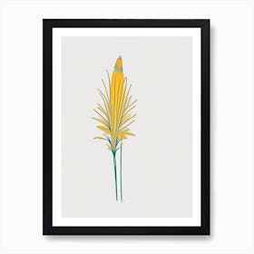 Kniphofia Floral Minimal Line Drawing 2 Flower Art Print