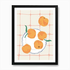 Food Illustration Peaches Preppy Contemporary Kitchen Art Print