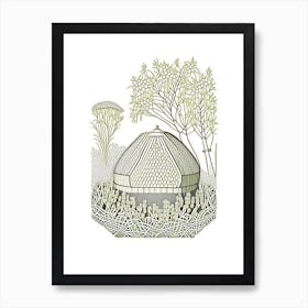 Beehive In A Garden 9 Vintage Art Print