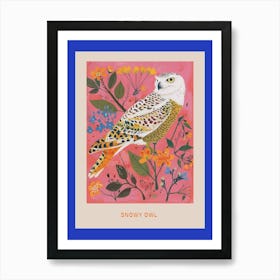 Spring Birds Poster Snowy Owl 4 Art Print