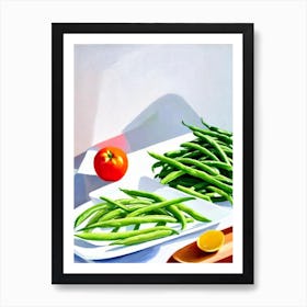 Green Beans Tablescape vegetable Art Print