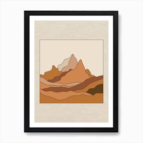 Muted Abstract Mountains Art Print