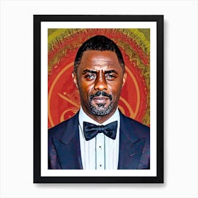 Idris Elba Illustration Movies Art Print