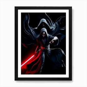 Dark Jedi with Lightsaber Star Wars poster #1 Art Print