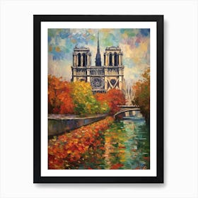 Notre Dame Paris France Monet Style 3 Art Print
