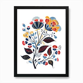 Hand Painted Floral Design Art Print