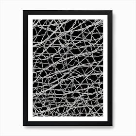 Wires On A Black Background Art Print