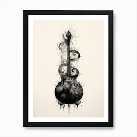 Black And White Violin Art Print