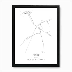 Holic,Slovakia Minimalist Map Art Print