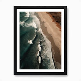 Aerial View Of A Beach In Warm Tones 5 Art Print