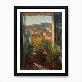 Window View Of Rome In The Style Of Impressionism 2 Art Print