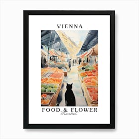 Food Market With Cats In Vienna 7 Poster Art Print