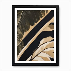 Abstract leaves neutral colors Art Print