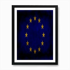 European Union Flag Texture Art Print