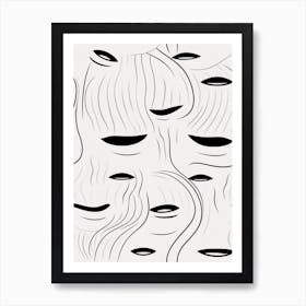 Minimalist Abstract Face Drawing 4 Art Print