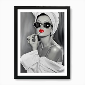 Audrey Hepburn Lipstick Art Print