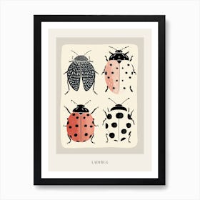 Colourful Insect Illustration Ladybug 5 Poster Art Print