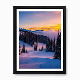 Vail, Usa Sunrise Skiing Poster Art Print