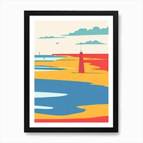 Nags Head Beach North Carolina Midcentury Art Print