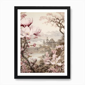 Magnolia Victorian Style 1 Art Print