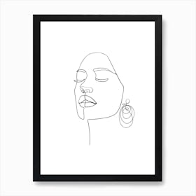 Face of Worship, Line Art, Outline, Art, Home Decor, Wall Print Art Print