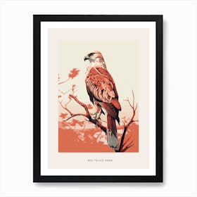 Minimalist Red Tailed Hawk 3 Bird Poster Art Print