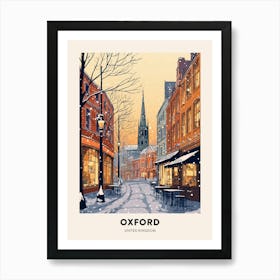 Vintage Winter Travel Poster Oxford United Kingdom 1 Art Print