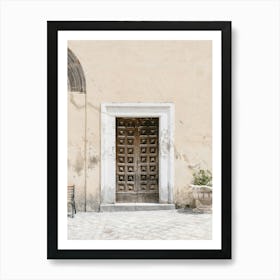 Brown Wooden Door To A Building Somewhere In Italy Art Print