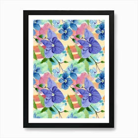 Watercolor Flowers - Veronica blue flower 1 Art Print