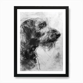 Otterhound Dog Charcoal Line 2 Affiche