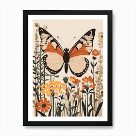 Butterflies and Flowers in Soft Colours I Art Print