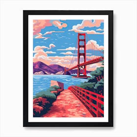 Golden Gate Bridge San Francisco Colourful 6 Art Print